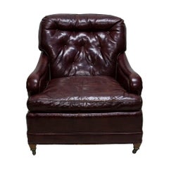 Oxblood Red Leather Club Chair