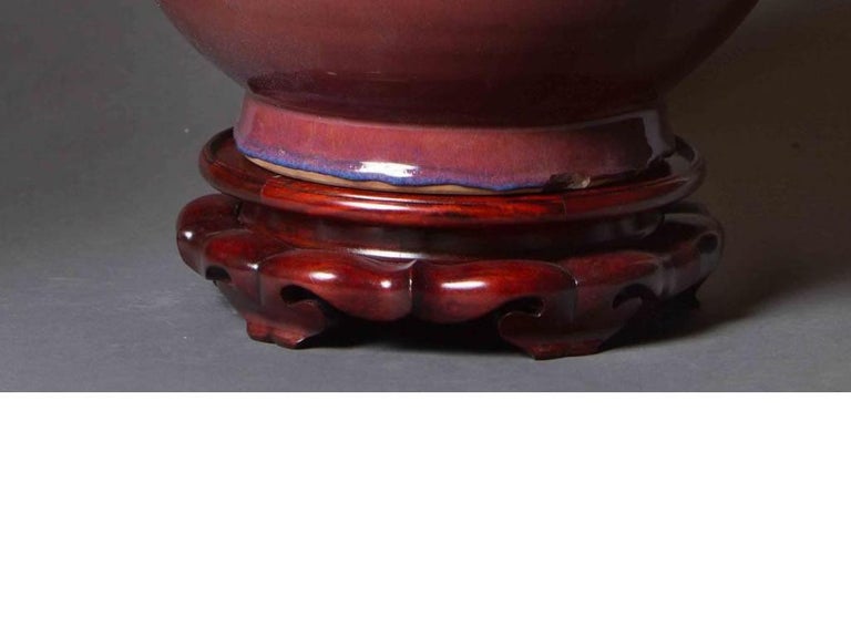 Fired Oxblood Vase with Scroll Handles and Tai Ching Young Cheng Mark For Sale
