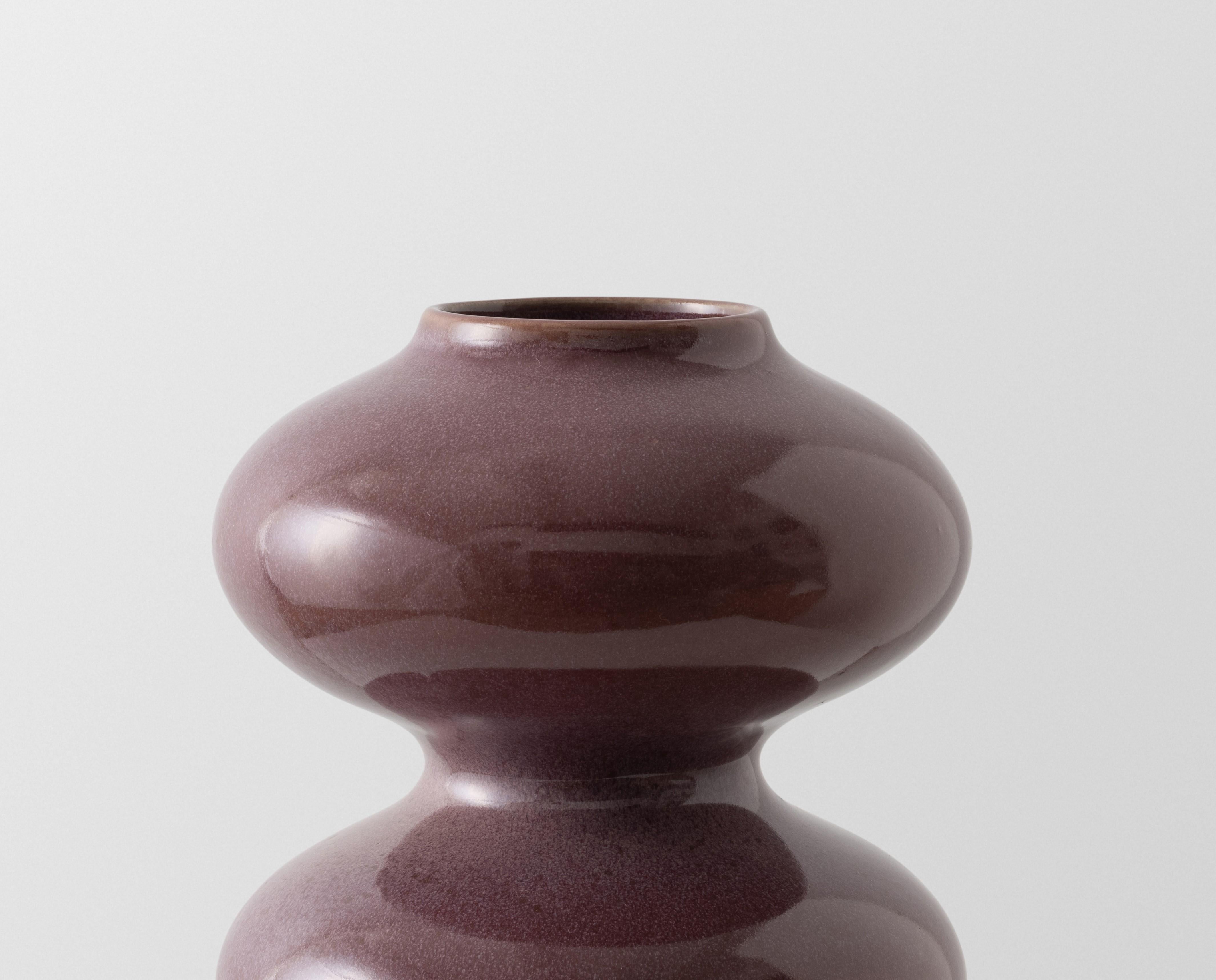 Post-Modern Oxblood Wave Form Vase by Forma Rosa Studio For Sale