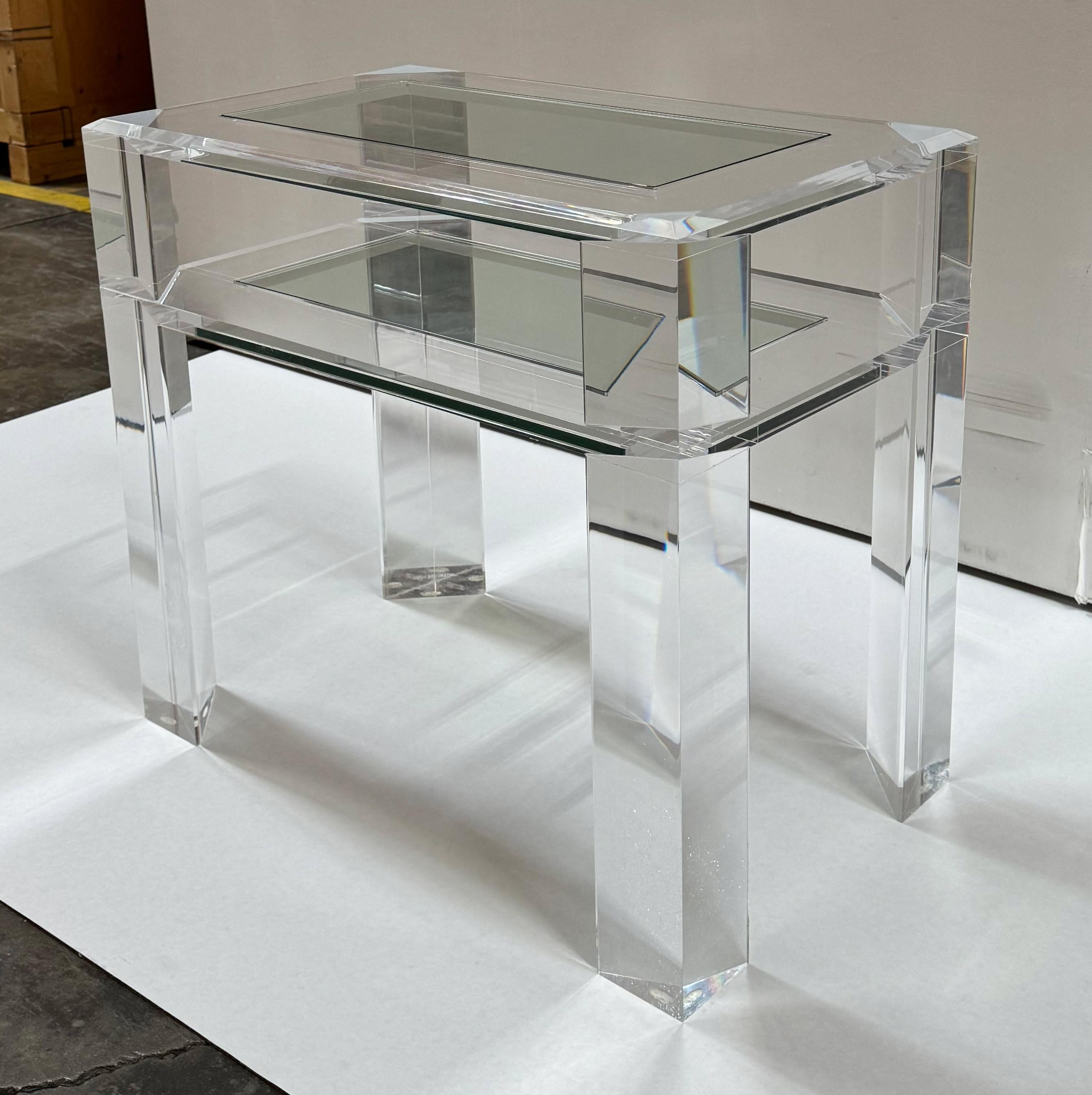 Oxford Acrylic Side Table by Mecox For Sale 2