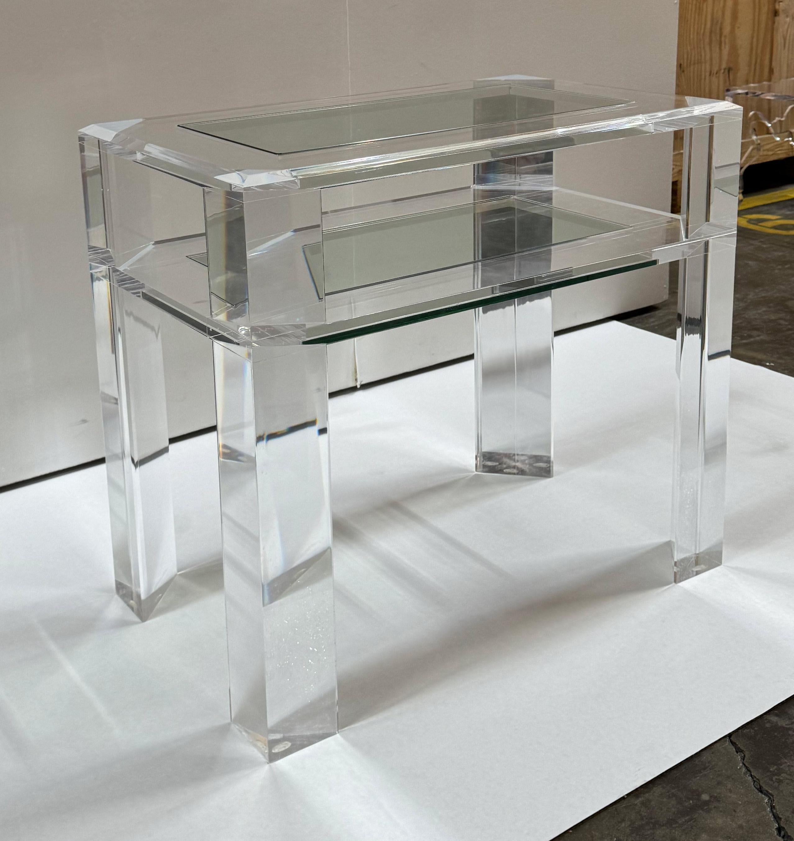 Oxford Acrylic Side Table by Mecox For Sale 3