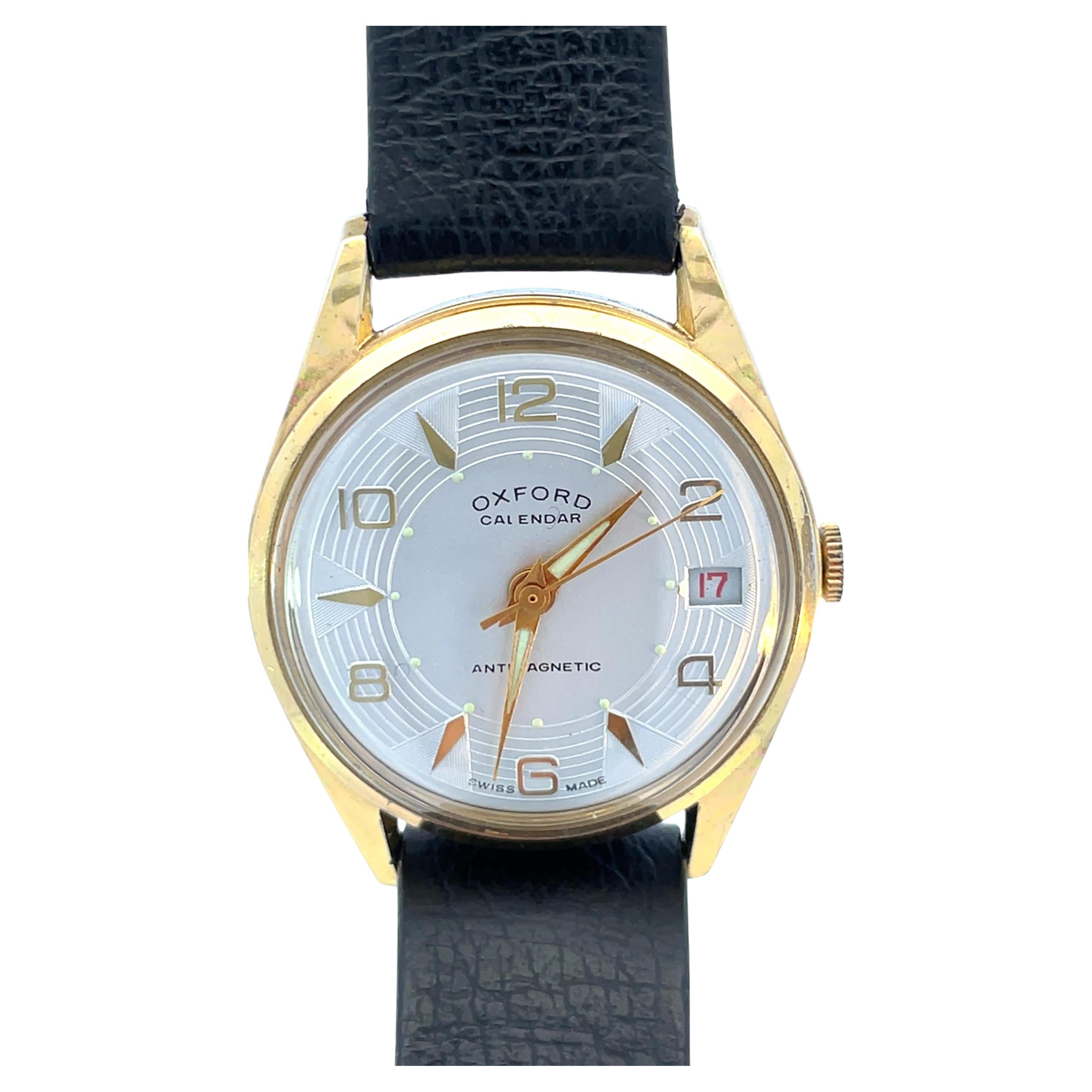 Vintage Oxford Calendar Stainless Steel Watch, 20th Century, Unisex