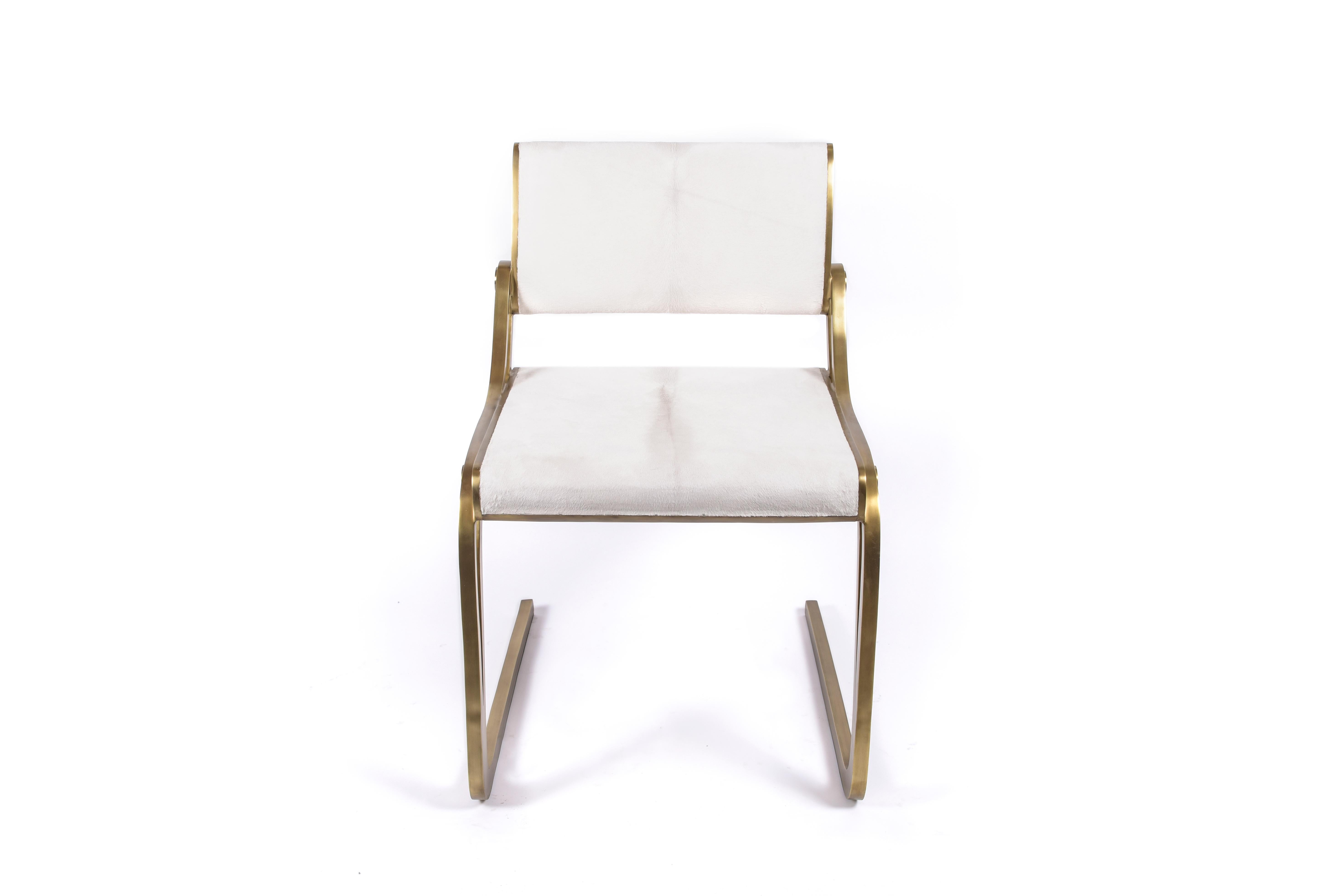 Oxford Chair Shagreen and Bronze-Patina Brass by R&Y Augousti For Sale 1