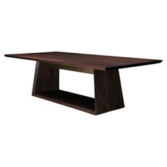Oxford Dining Table, by Ambrozia, Solid Smokey Walnut and Polished Brass