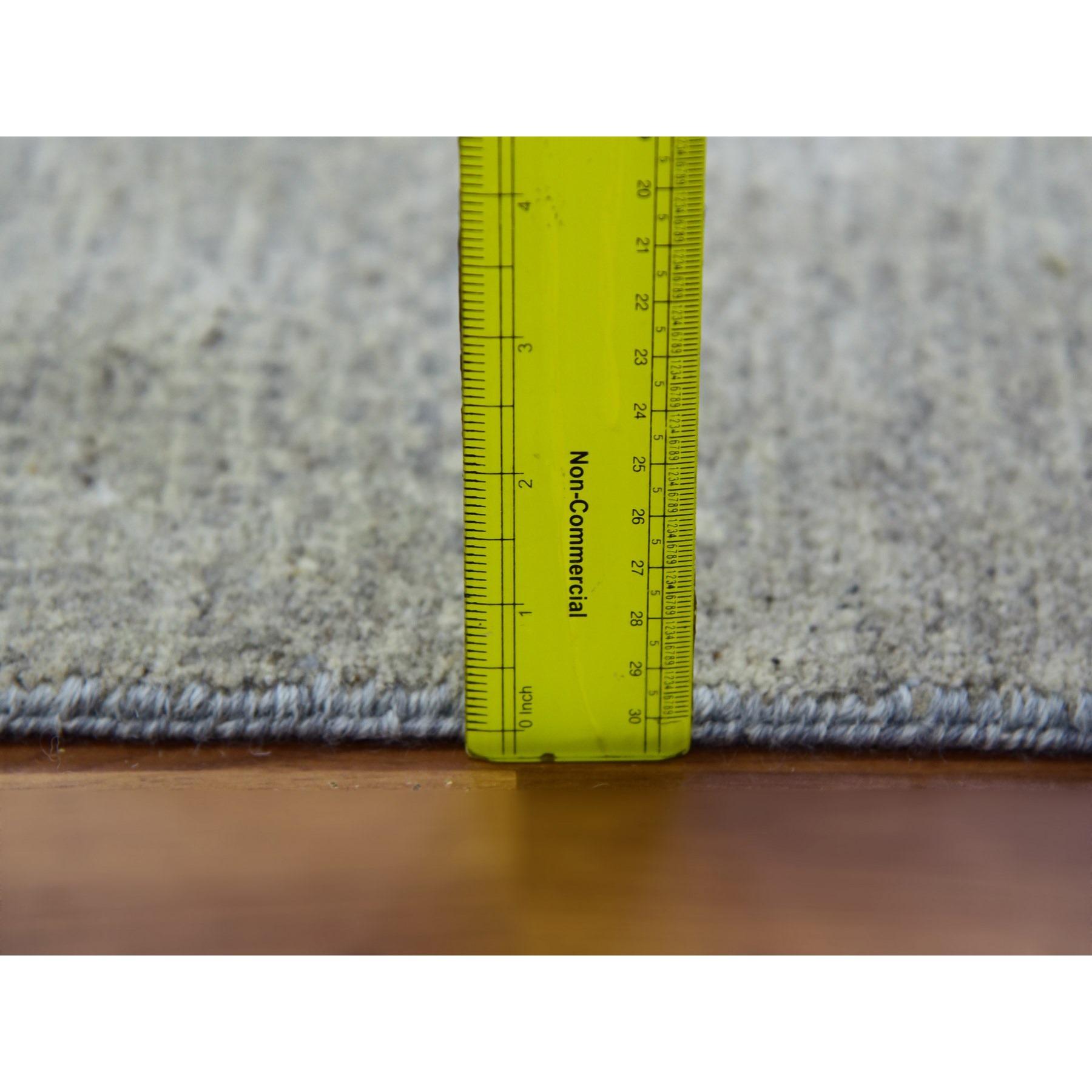 Oxford Grau 100% unbefärbter handgeknüpfter orientalischer Teppich aus Wolle Gras Design 11'10
