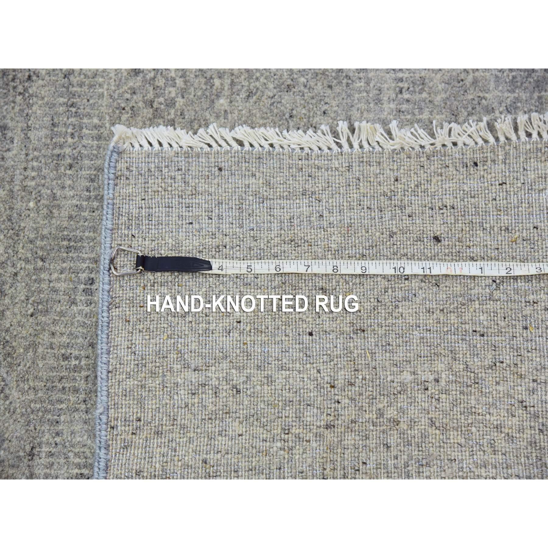 Oxford Grau 100% unbefärbter handgeknüpfter orientalischer Teppich aus Wolle Gras Design 11'10