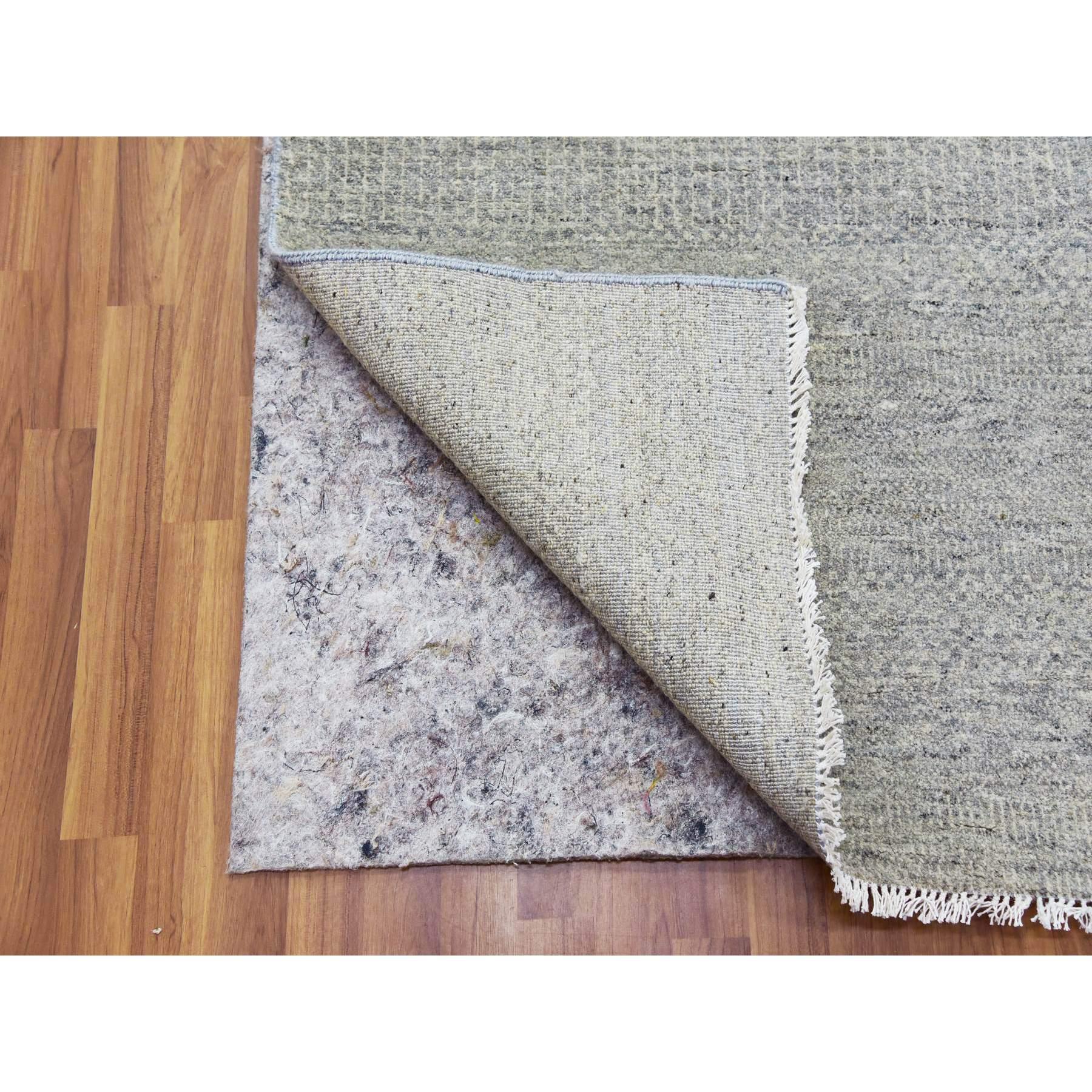 Oxford Grau 100% unbefärbter handgeknüpfter orientalischer Teppich aus Wolle Gras Design 11'10