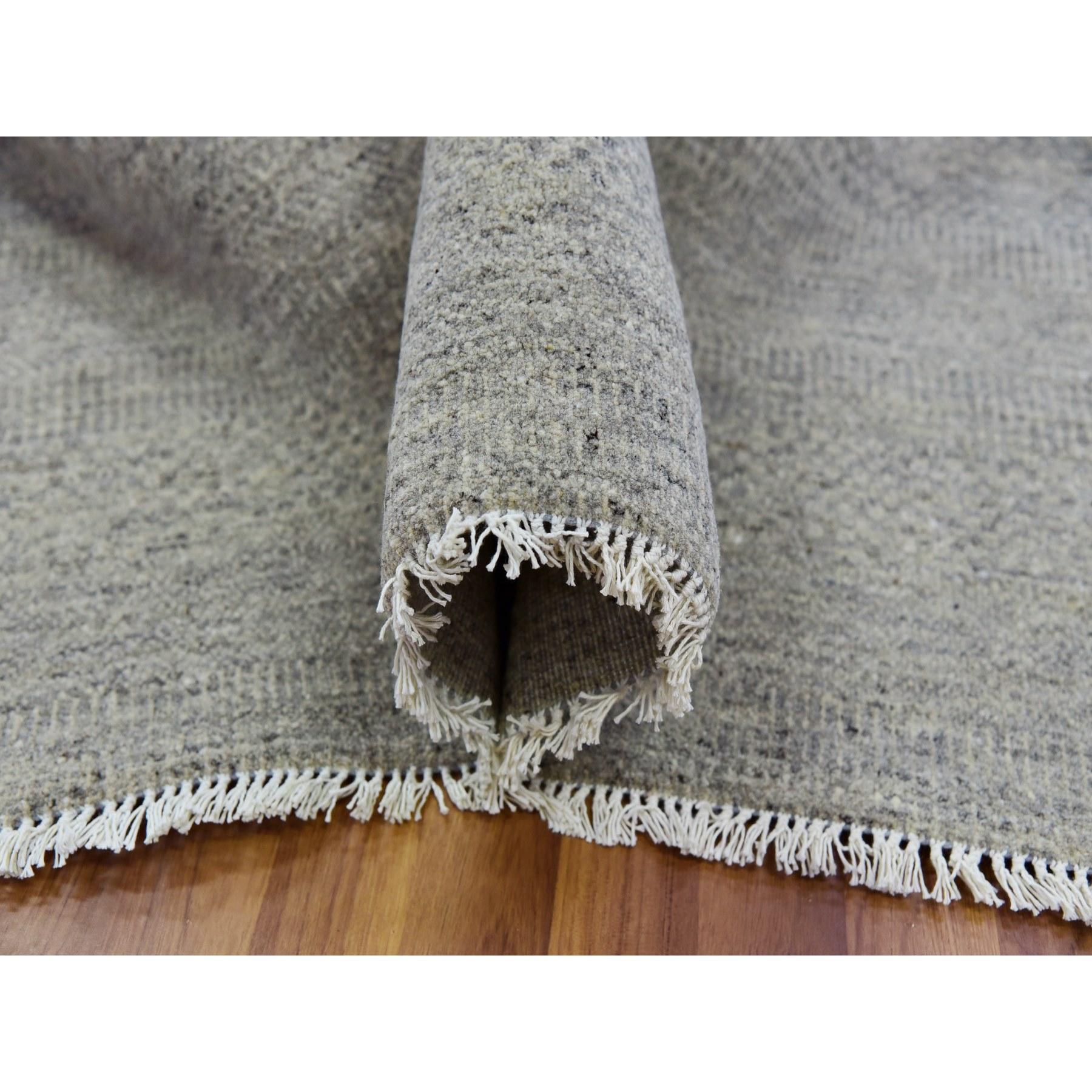 Oxford Grau 100% unbefärbter handgeknüpfter orientalischer Teppich aus Wolle Gras Design 11'10