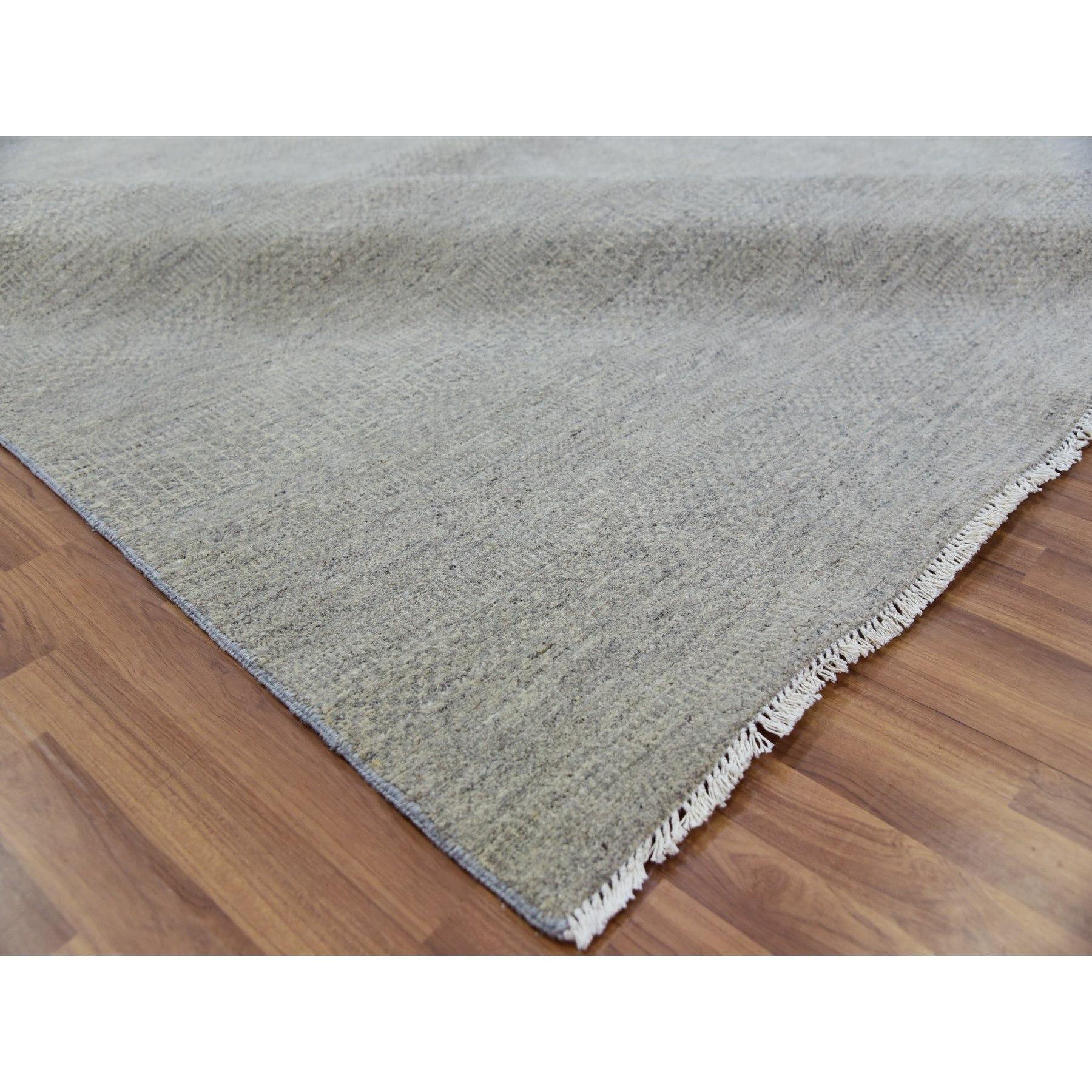 Oxford Grau 100% unbefärbter handgeknüpfter orientalischer Teppich aus Wolle Gras Design 11'10