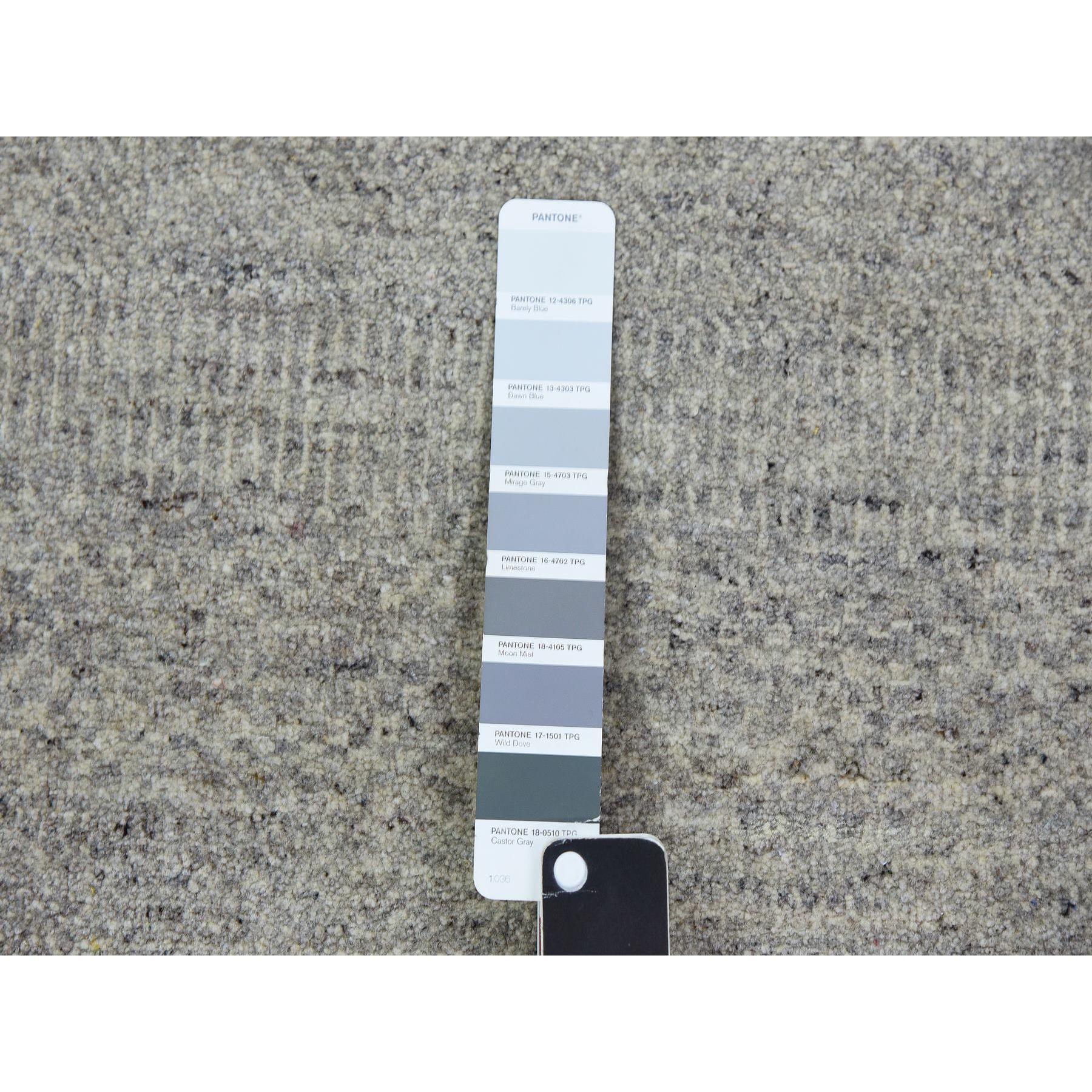 Oxford Grau 100% unbefärbter handgeknüpfter orientalischer Teppich aus Wolle Gras Design 11'10