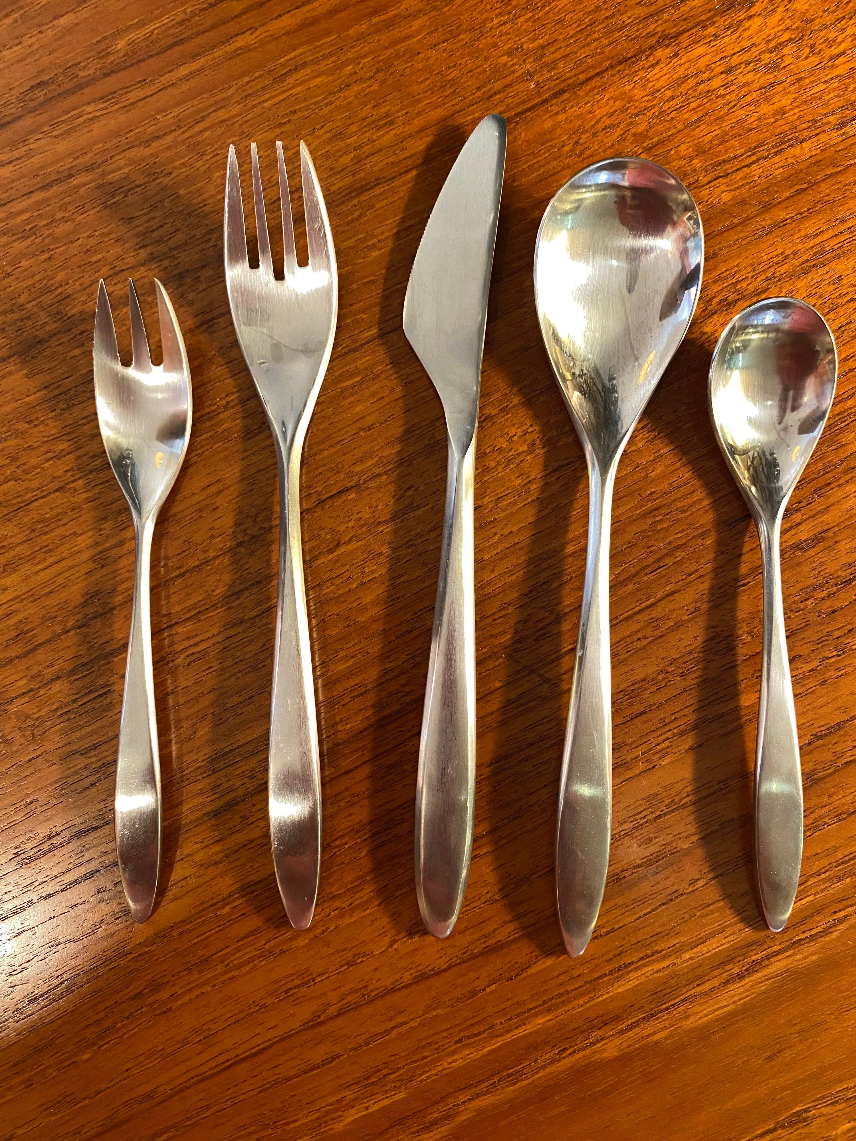 Mid-Century Modern Oxford Hall Libra Service for 8 Stainless Steel Flatware Set