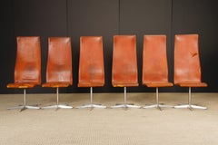 'Oxford' Highback Swivel Chair by Arne Jacobsen for Fritz Hansen, 1968, Signed