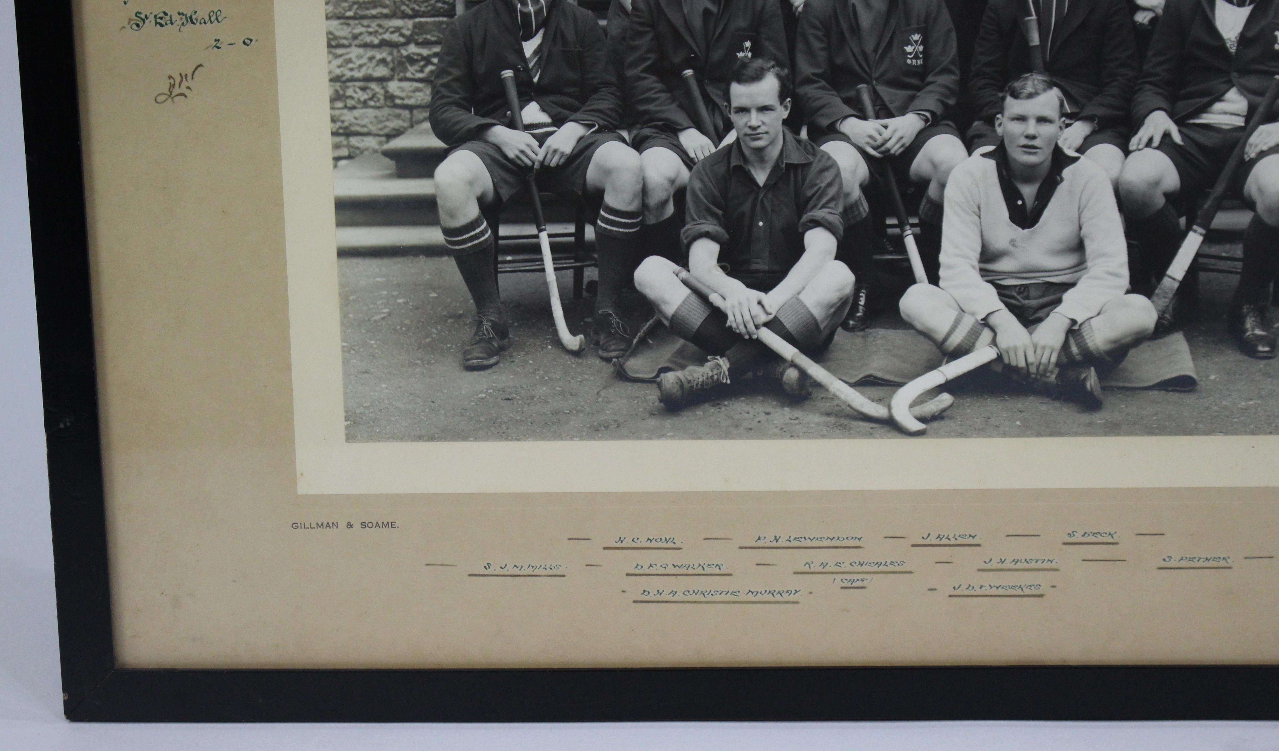 Oxford University St Peter's Hall 1938-1939 Hockey XI Photograph For Sale 1