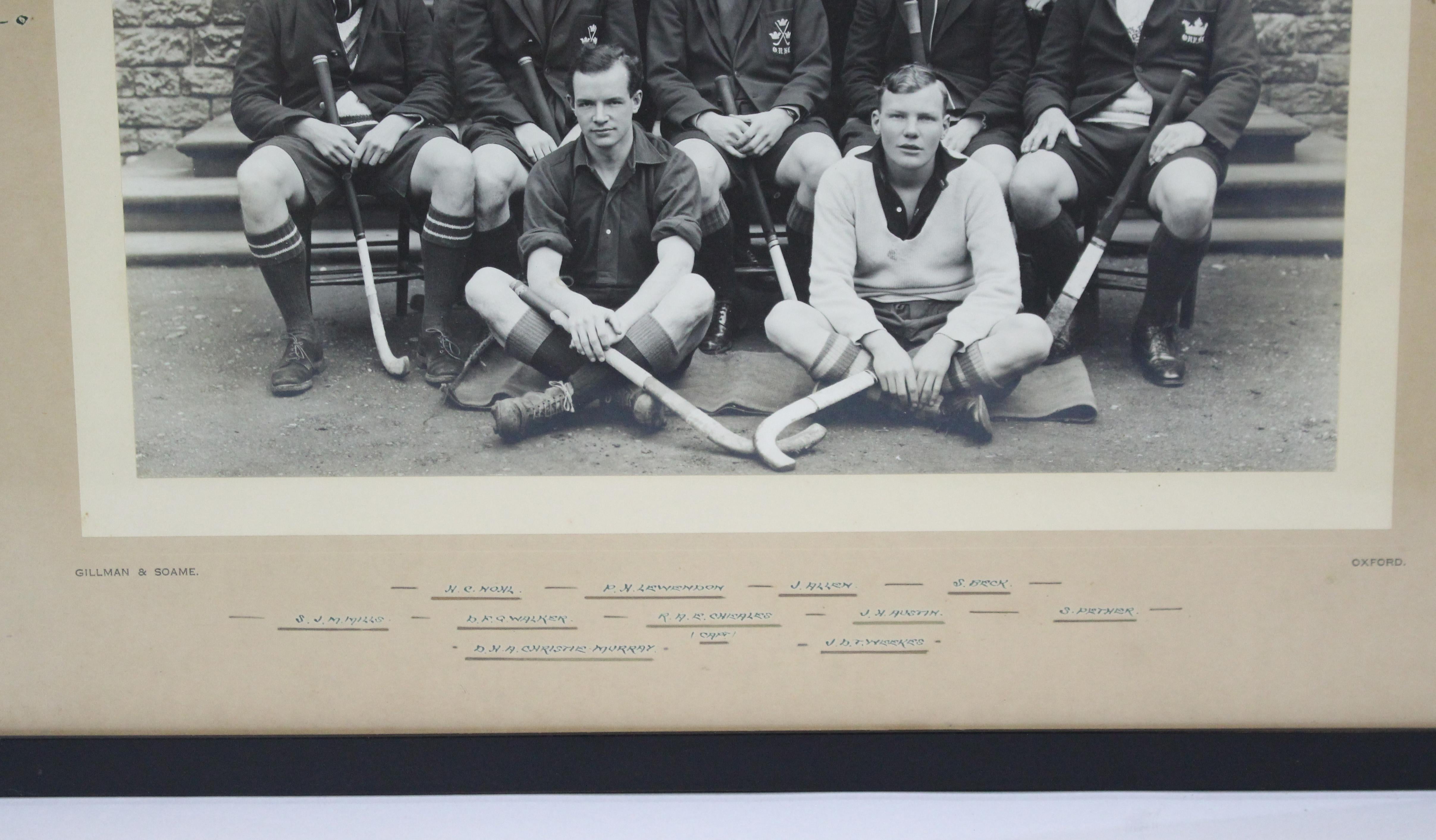 Oxford University St Peter's Hall 1938-1939 Hockey XI Photograph For Sale 2