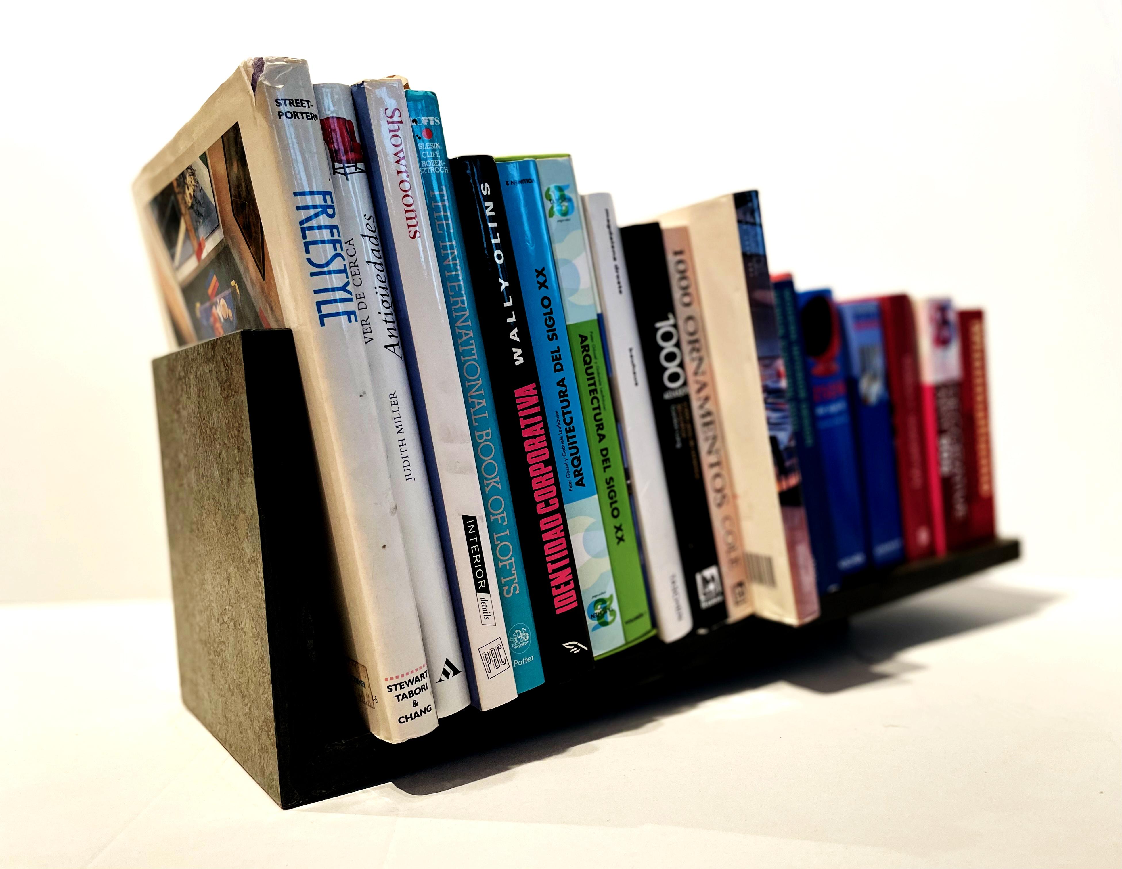 Hand-Crafted Oxid Slate Bookend Natural Stone Contemporary Design by Joaquín Moll In Stock For Sale