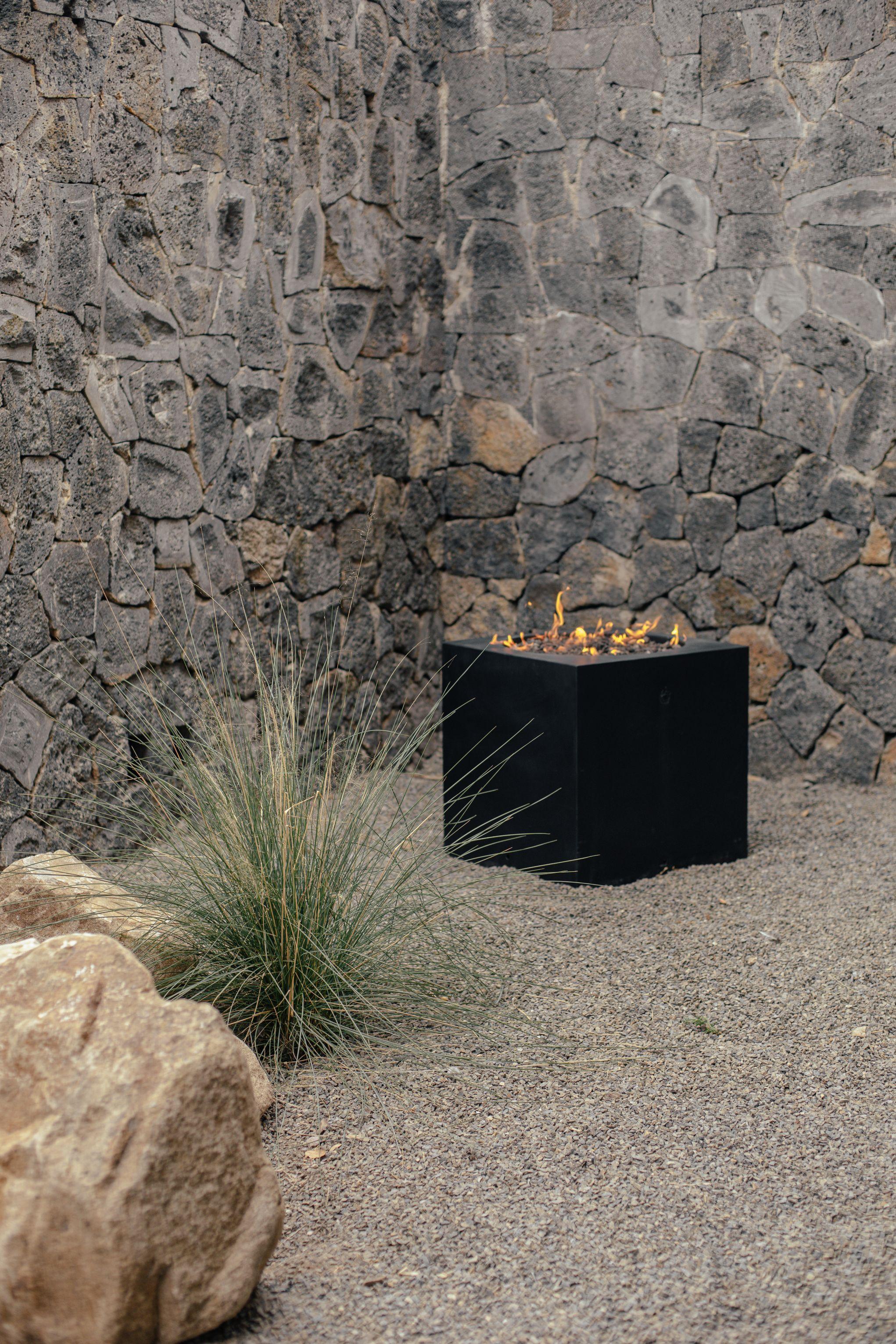 Oxidazed Cubus Firepit by Andres Monnier For Sale 6