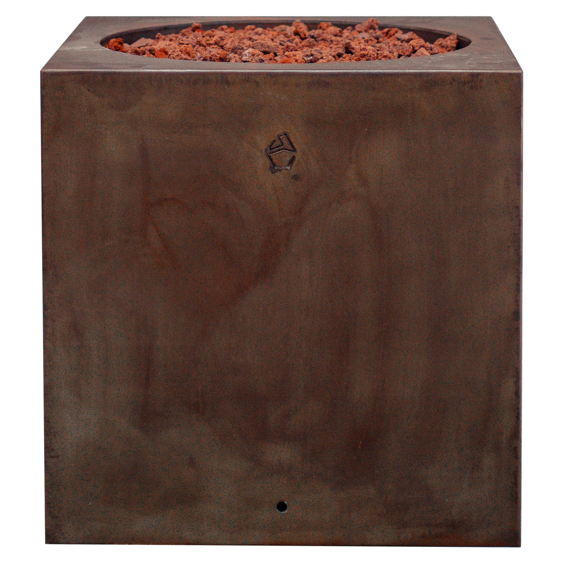 Oxidazed Cubus Firepit by Andres Monnier For Sale