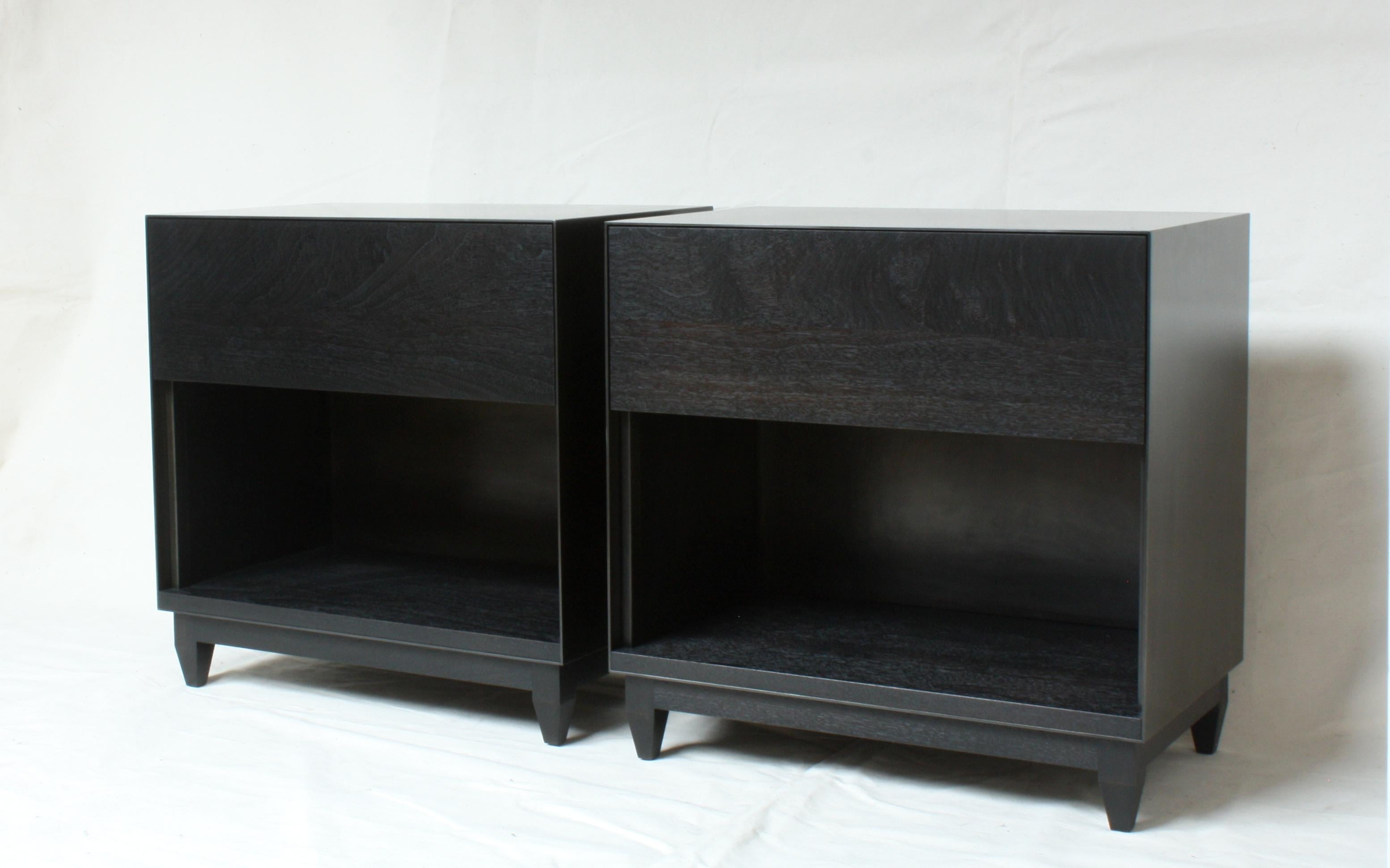 Oxide Metal Side Cabinet in Blackened Steel and Ebonized Walnut by Laylo Studio For Sale 3