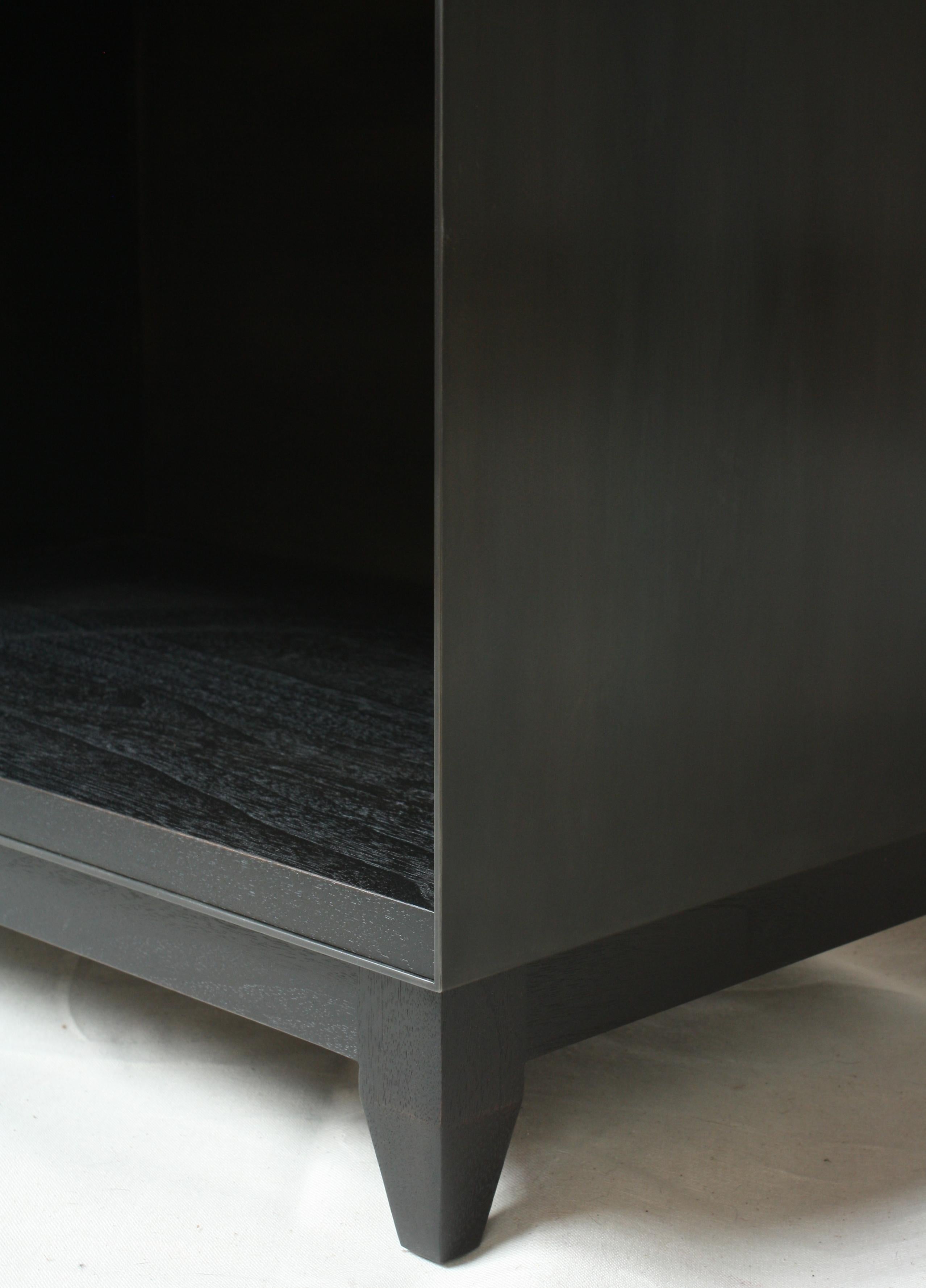 Oxide Metal Side Cabinet in Blackened Steel and Ebonized Walnut by Laylo Studio For Sale 6