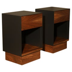 Oxide Matching Side Cabinets Handmade by Laylo Studio in Walnut and Black Steel