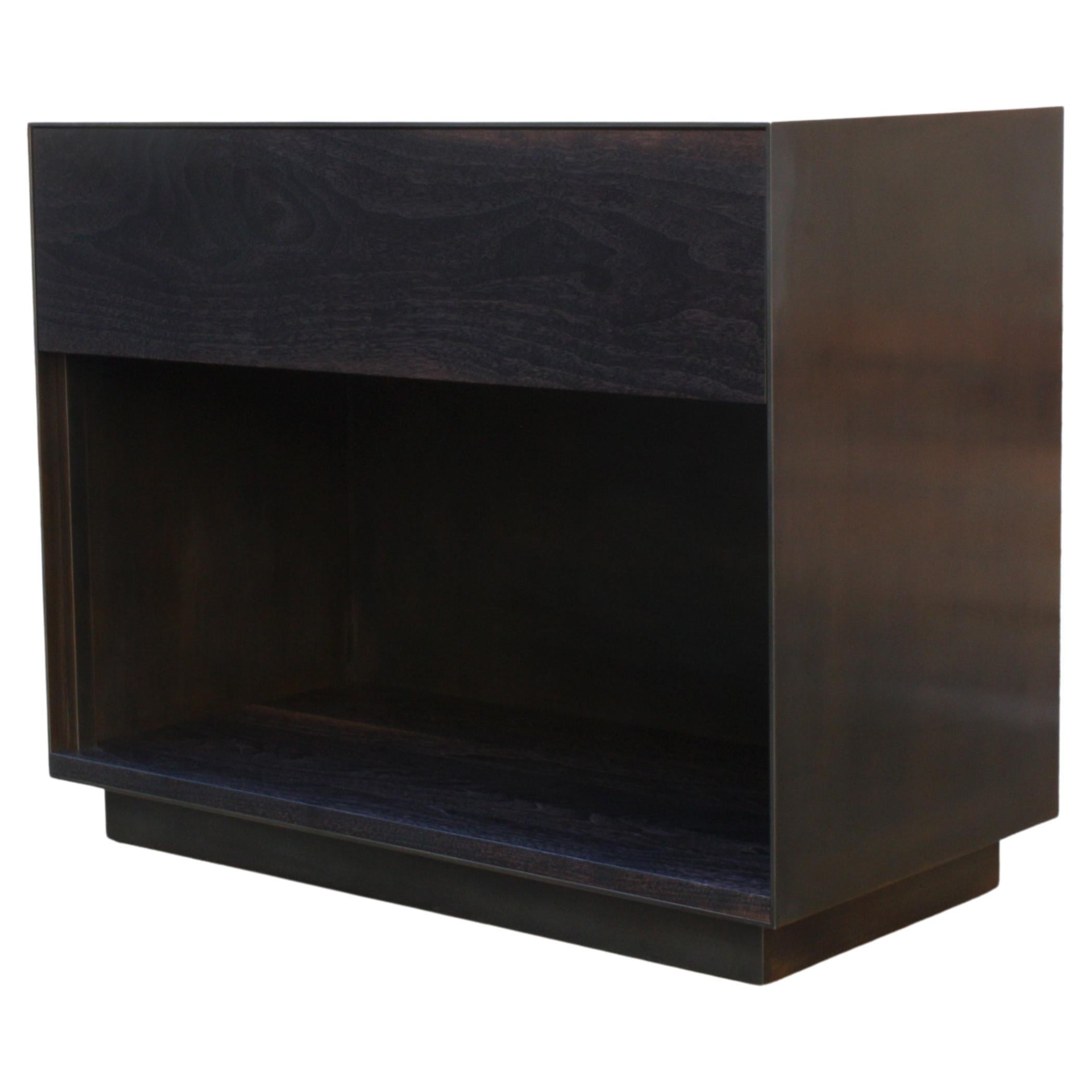 Oxide Side Cabinet Handmade by Laylo Studio in Walnut and Steel with Plinth For Sale
