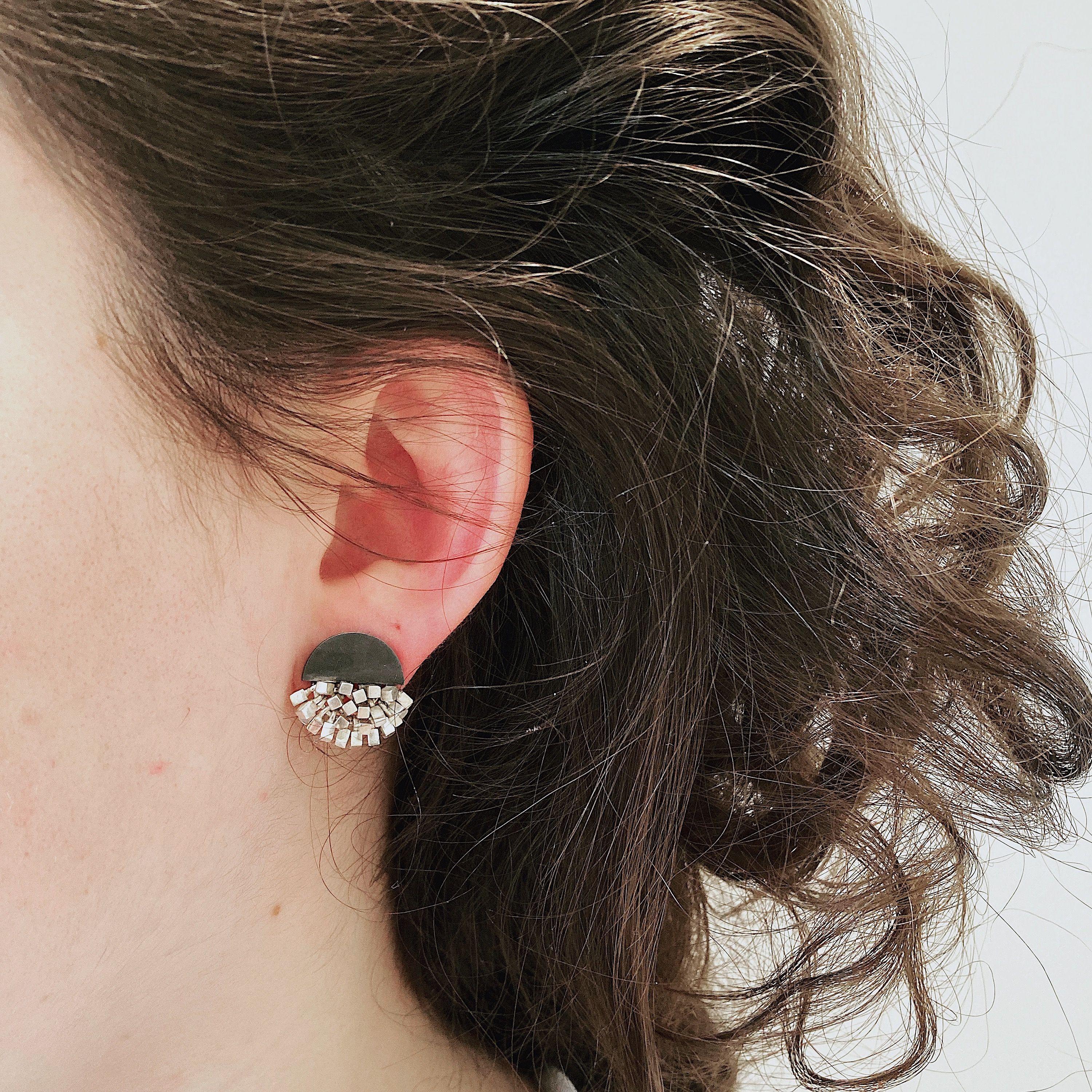 silver cascade earrings