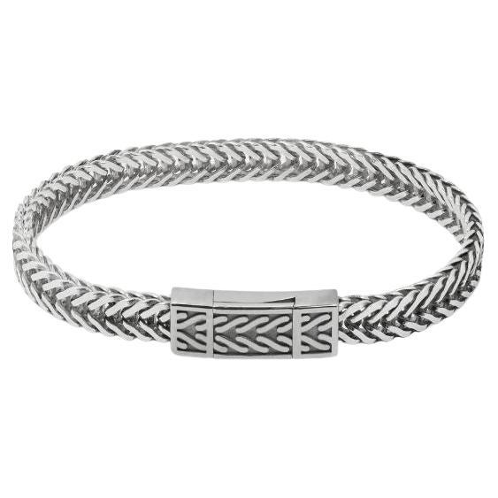 Bracelet Coda Di Volpe en argent sterling oxydé, taille L en vente