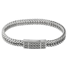 Coda Di Volpe-Armband aus oxidiertem Sterlingsilber, Größe L