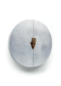 Oxidized and Waxed Aluminium Round Cabinet Petrified Wood by Pierre De Valck