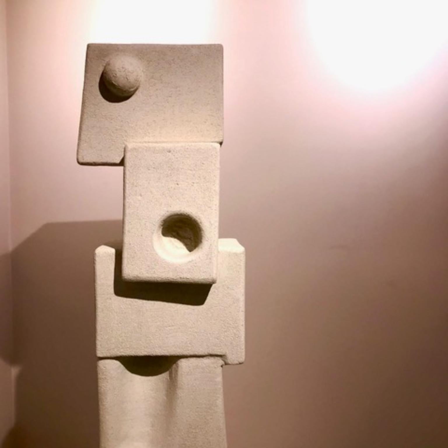 Oxidized Bronze and Steel Metallized Lamp Totem by Frederic Texier In New Condition For Sale In Geneve, CH