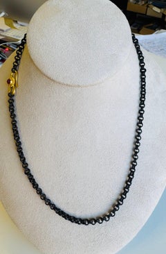 Oxidized chain with 22 Karat Ruby clasp