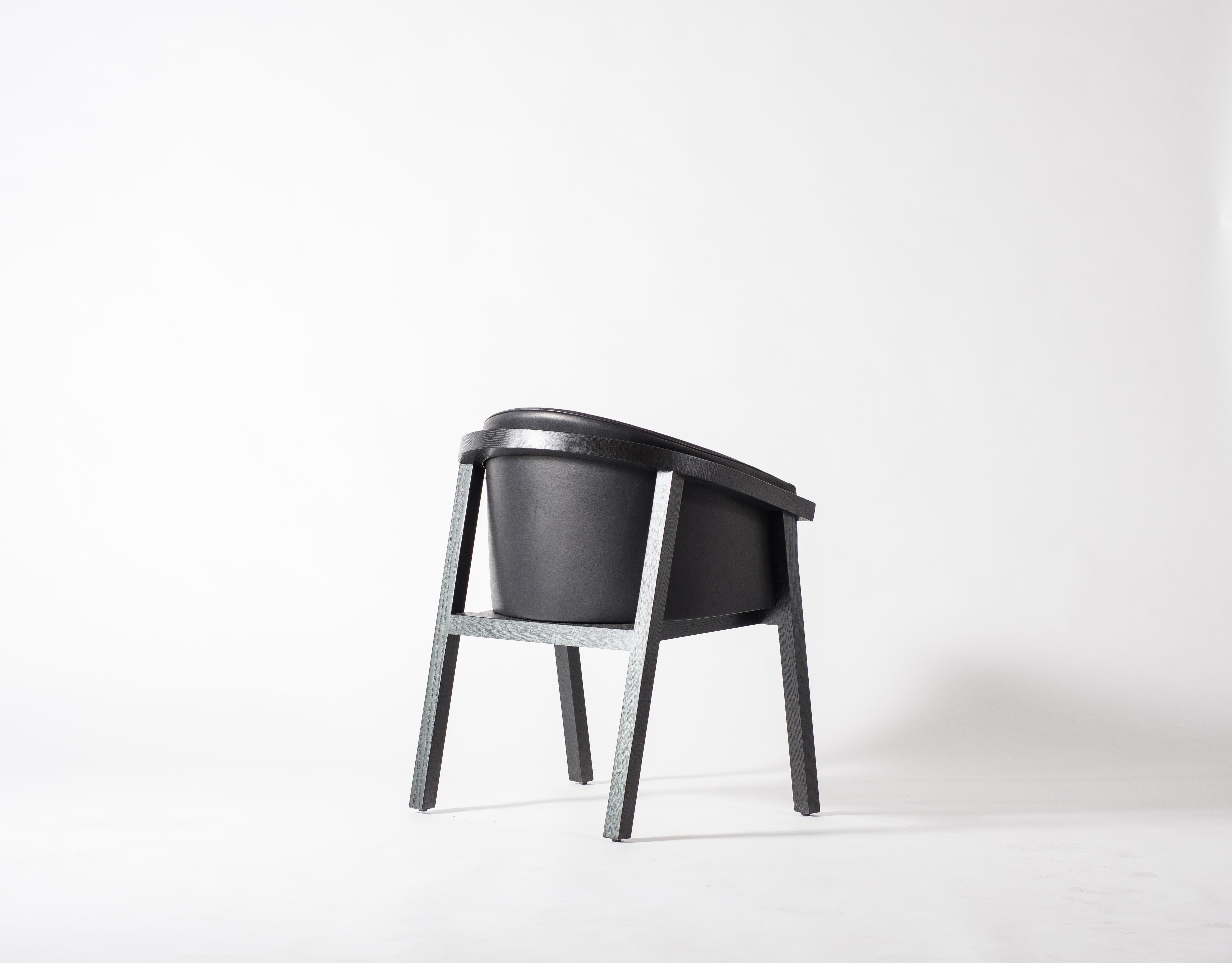 leather bucket dining chair