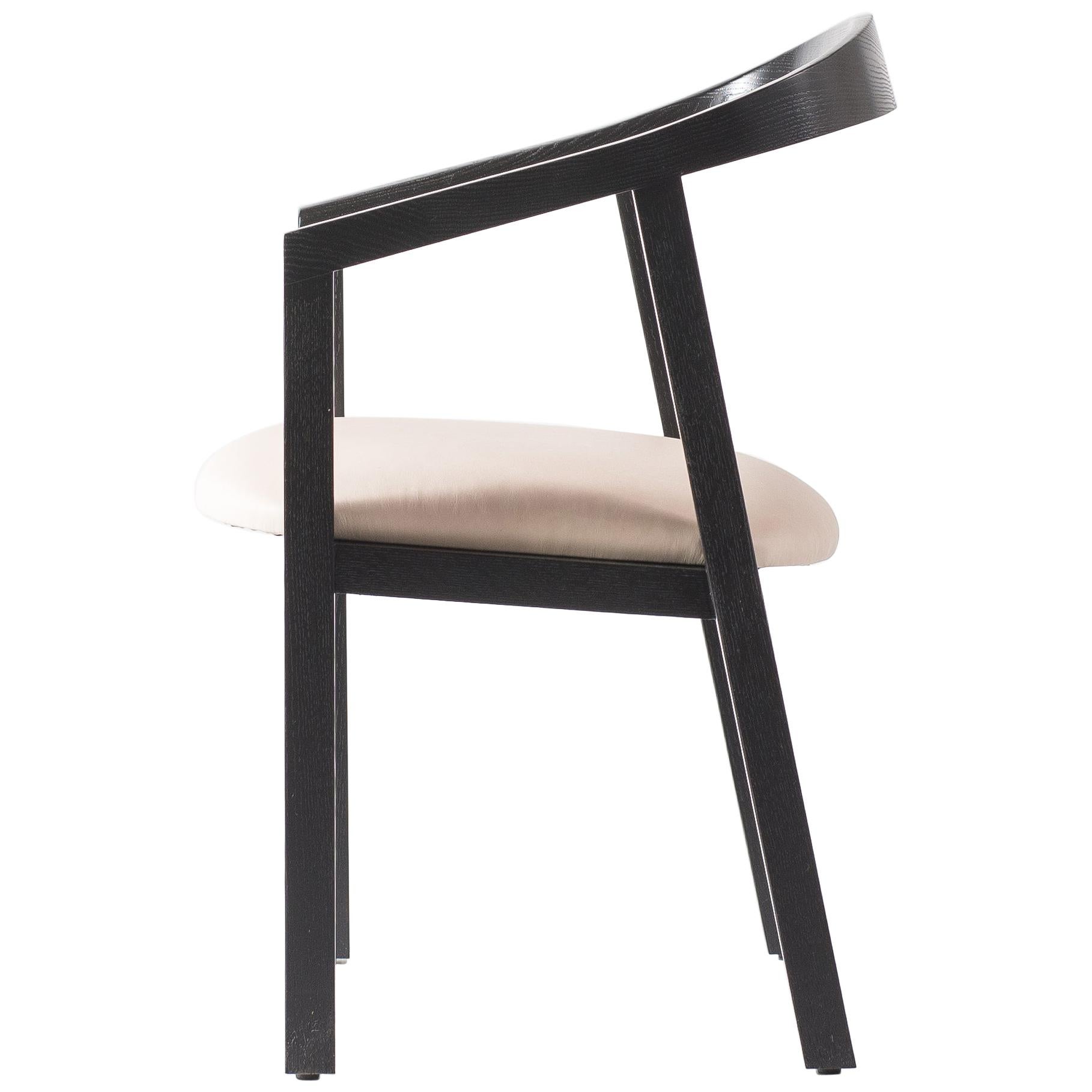 Oak Dining Chair in Black with Leather Seat / Dining Chair GH1 For Sale