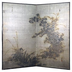 Antique Oxidized Silver Screen with Floral Pattern