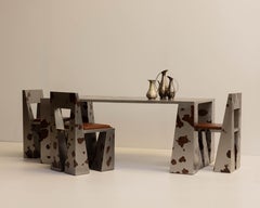 Oxidized Steel Dining Table, Contemporary Mexican Design, Cowgirl Collection