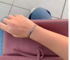 Oxidiertes Sterling Silber & 24K YG "Scatter" Oval Scharnier-Armband mit Diamanten