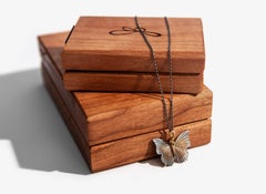 Oxidized Sterling Silver Rose Bronze Tawny Raja Butterfly Necklace