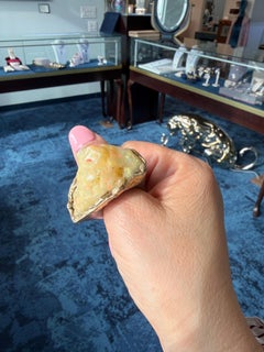 OxidizedSterling Silver & 18K Yellow Gold Ring by Bora with Raw Ethiopian Opal