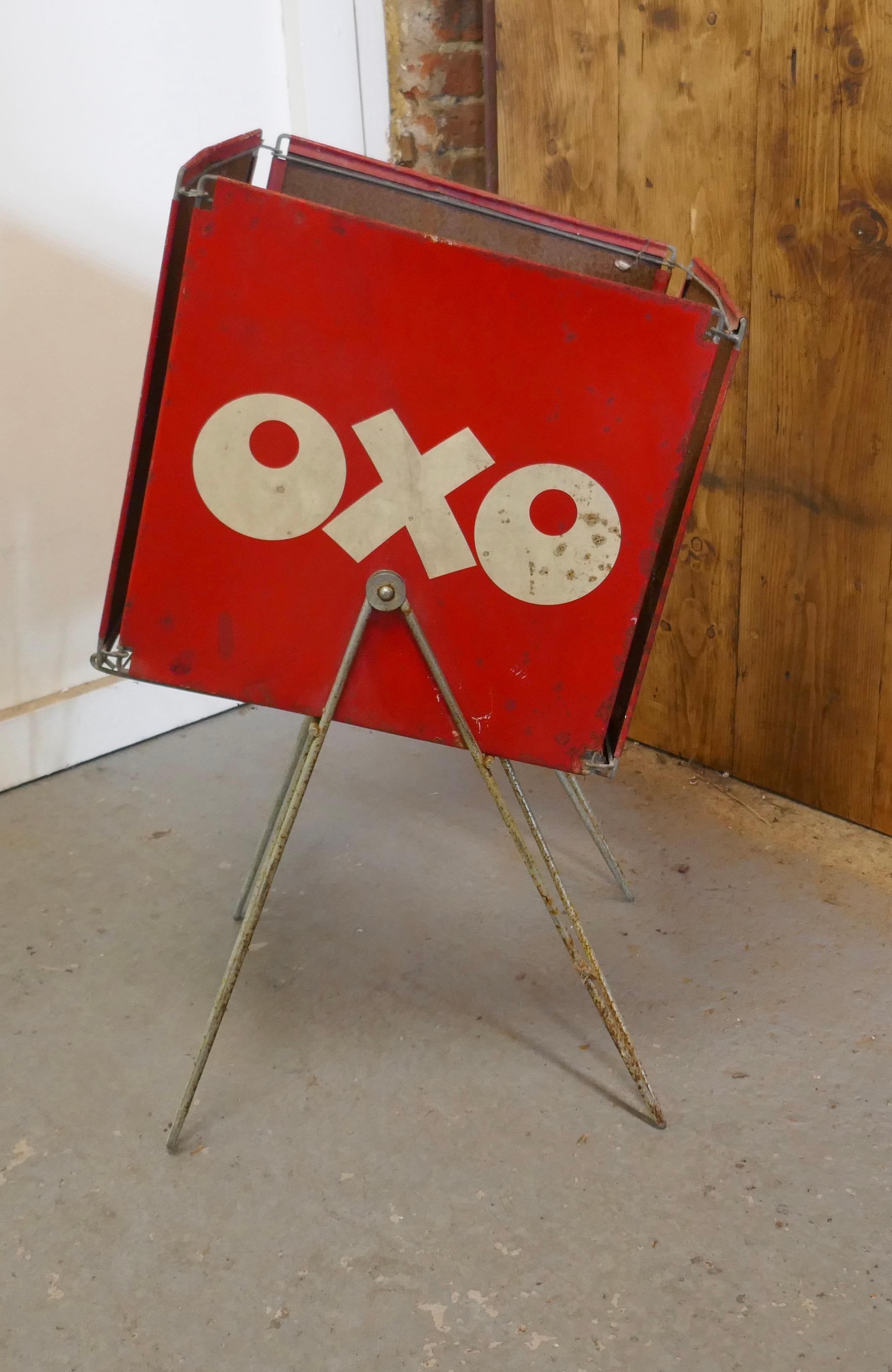 Folk Art Oxo Cube Tin Shop Display Dispenser For Sale