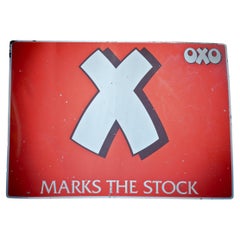Vintage OXO X Marks the Stock Enamel Sign