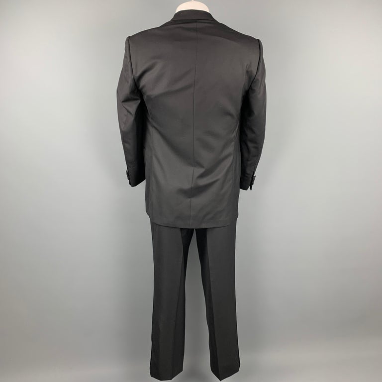 OXXFORD CLOTHES 42 Regular Black Wool Peak Lapel Tuxedo Suit For Sale ...