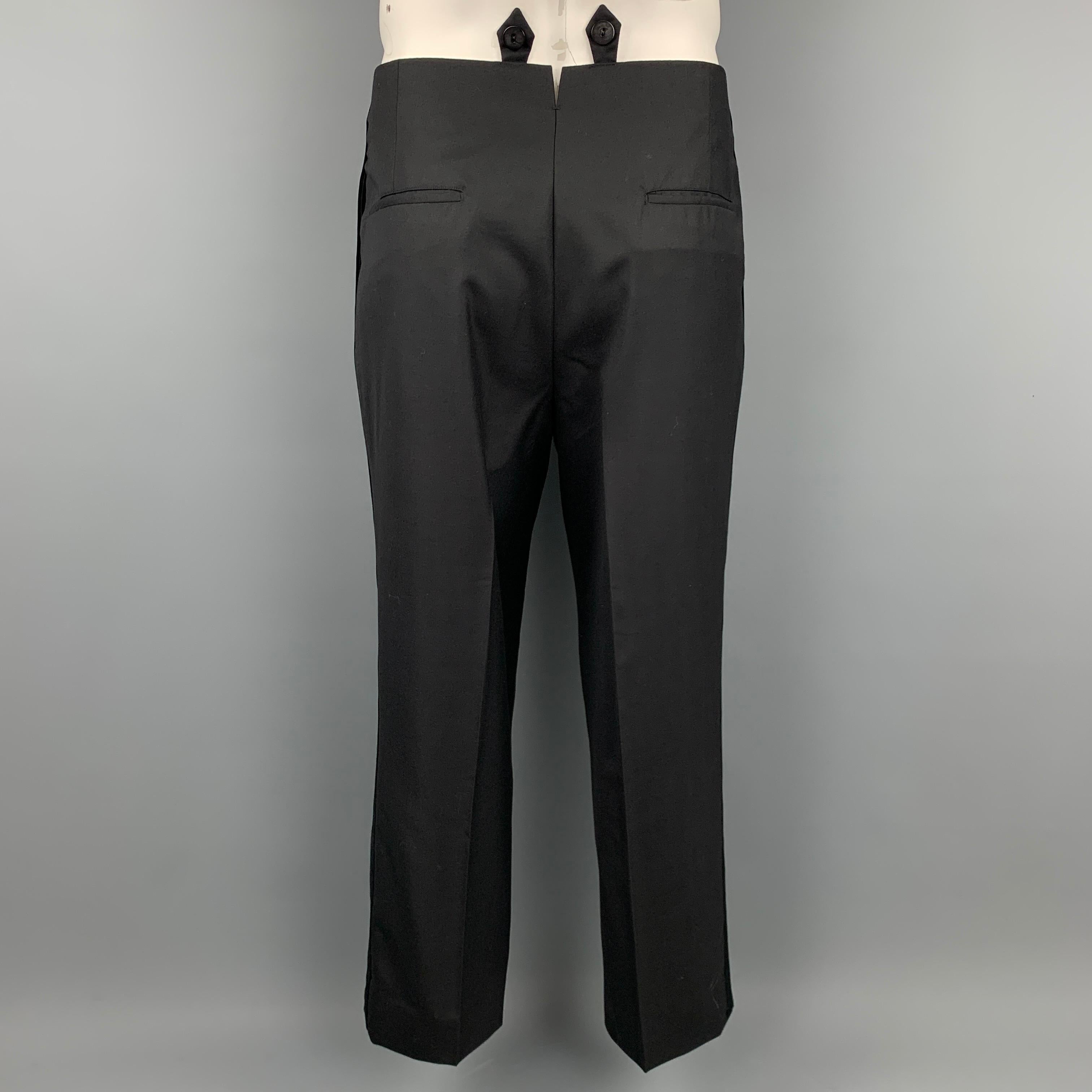 OXXFORD CLOTHES 42 Abito da smoking regular in lana nera con risvolto a punta 1