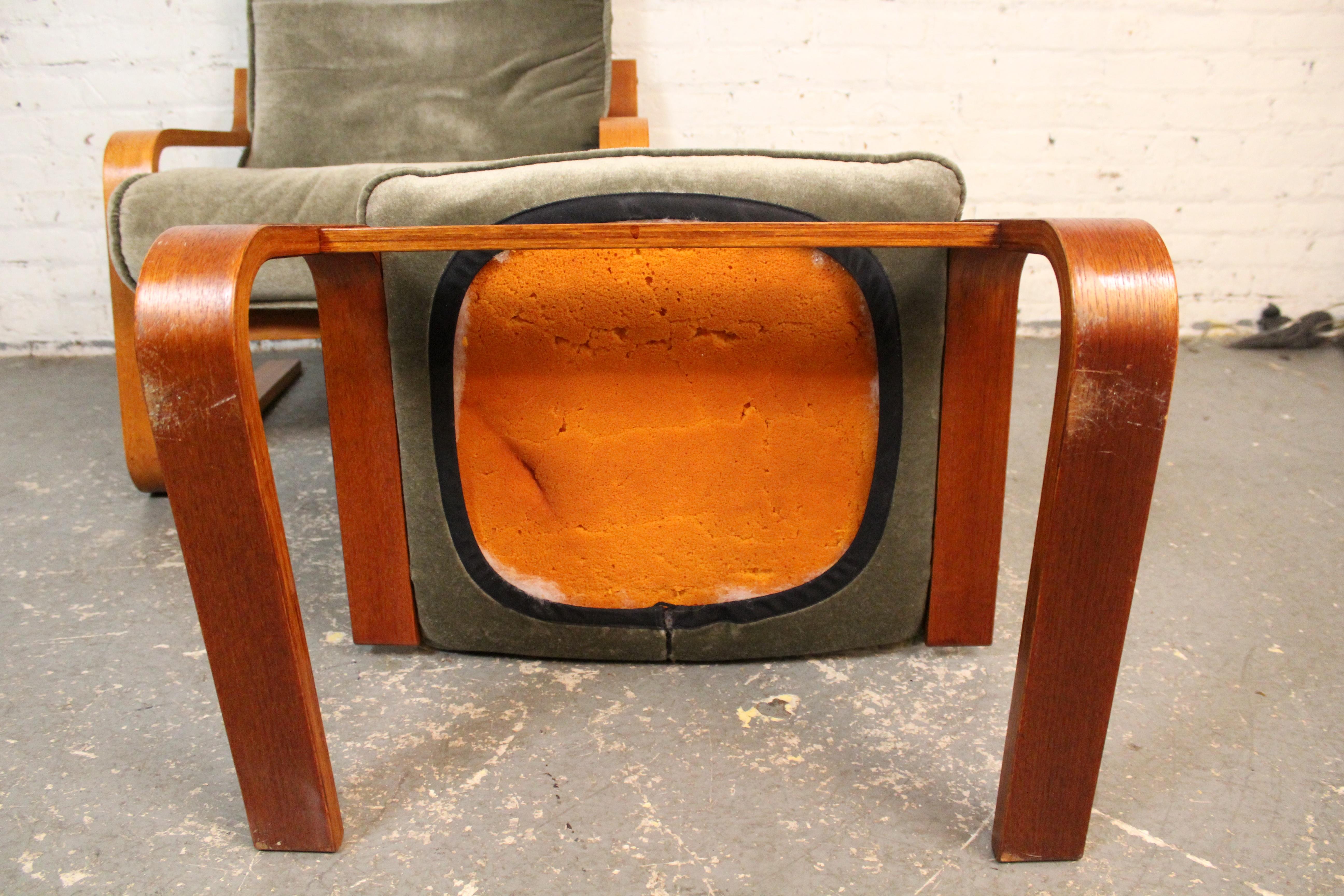 OY BJ Dahlqvist Bentwood Cantilevered Arm Chair with Ottoman For Sale 5