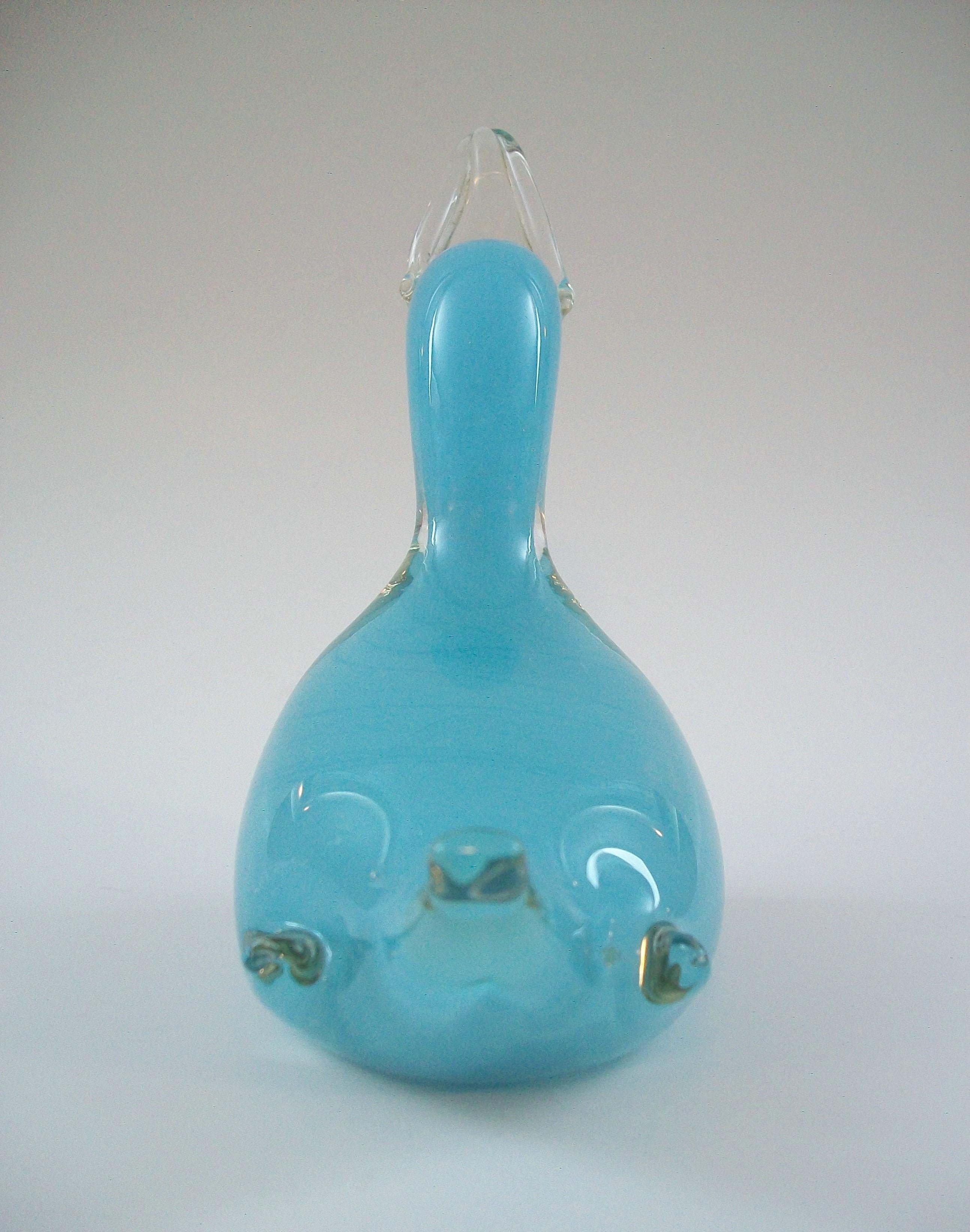 20th Century OY KUMELA - ARMANDO JACOBINO - Art Glass Duck Figure - Finland - Circa 1970's For Sale