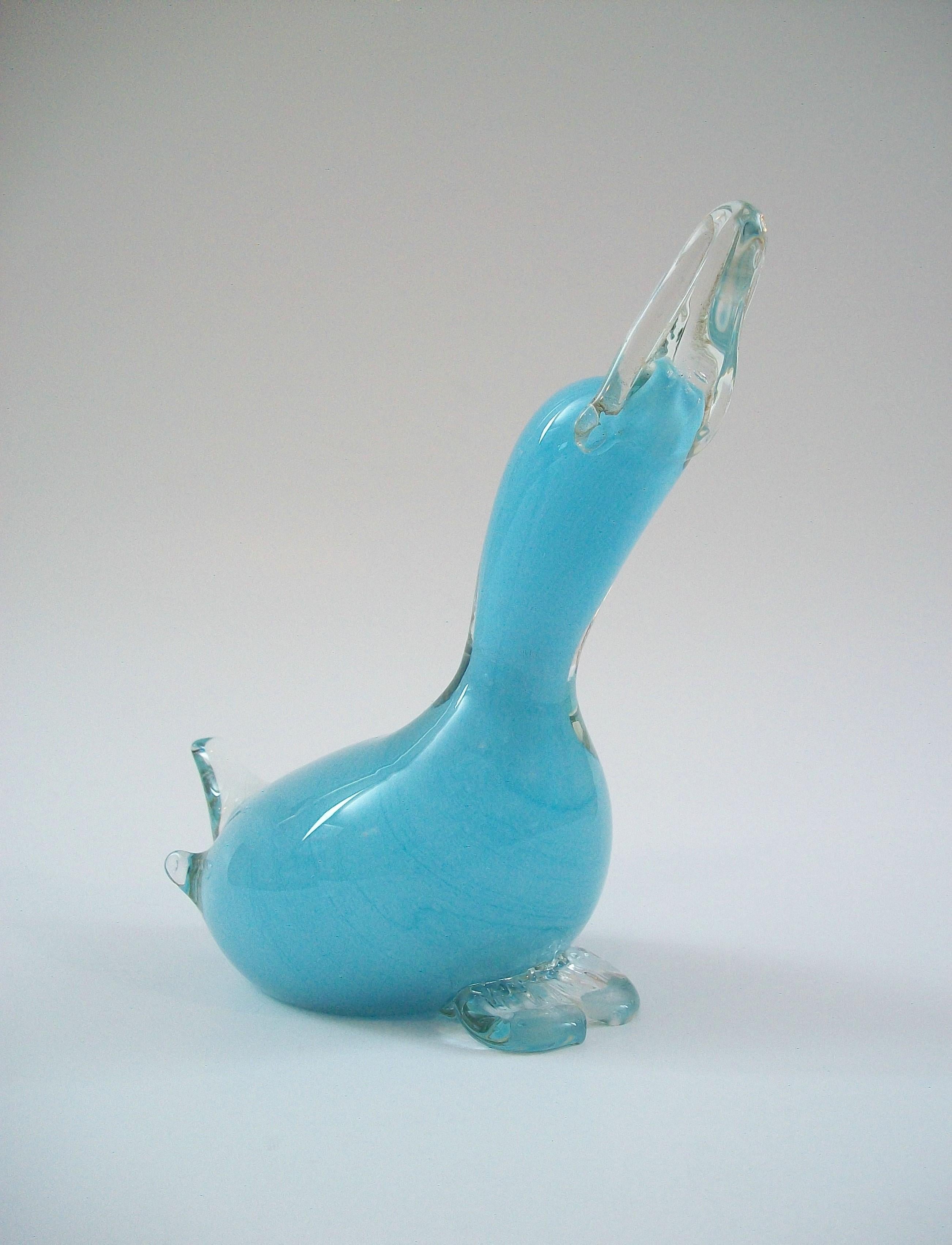 OY KUMELA - ARMANDO JACOBINO - Art Glass Duck Figure - Finland - Circa 1970's For Sale 1