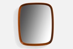 Oy Stockmann Ab, Wandspiegel, Teakholz, Finnland, 1950er Jahre