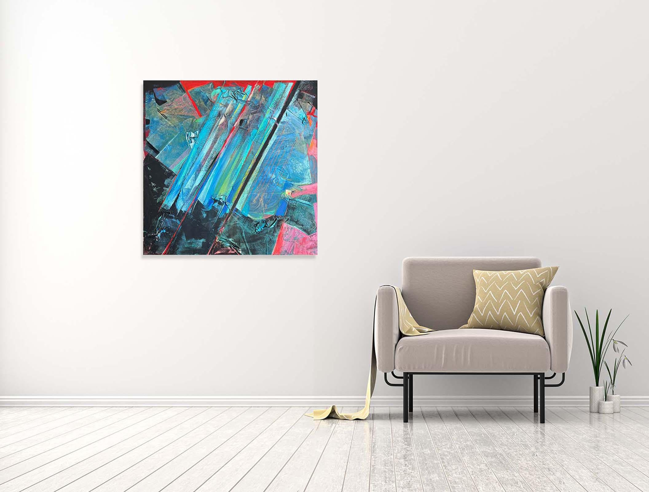 Blue Balance - Oya Bolgun - Abstract Painting - Mixed Media For Sale 1