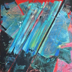 Blaue Ausgewogenheit – Oya Bolgun – Abstraktes Gemälde – Mischtechnik