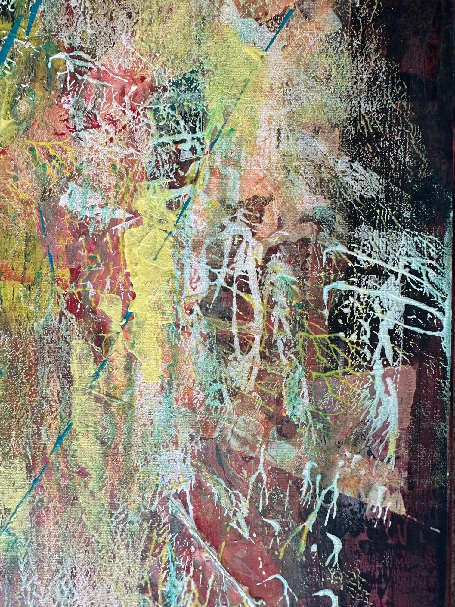 Caos - Oya Bolgun - Pittura astratta - Tecnica mista in vendita 2