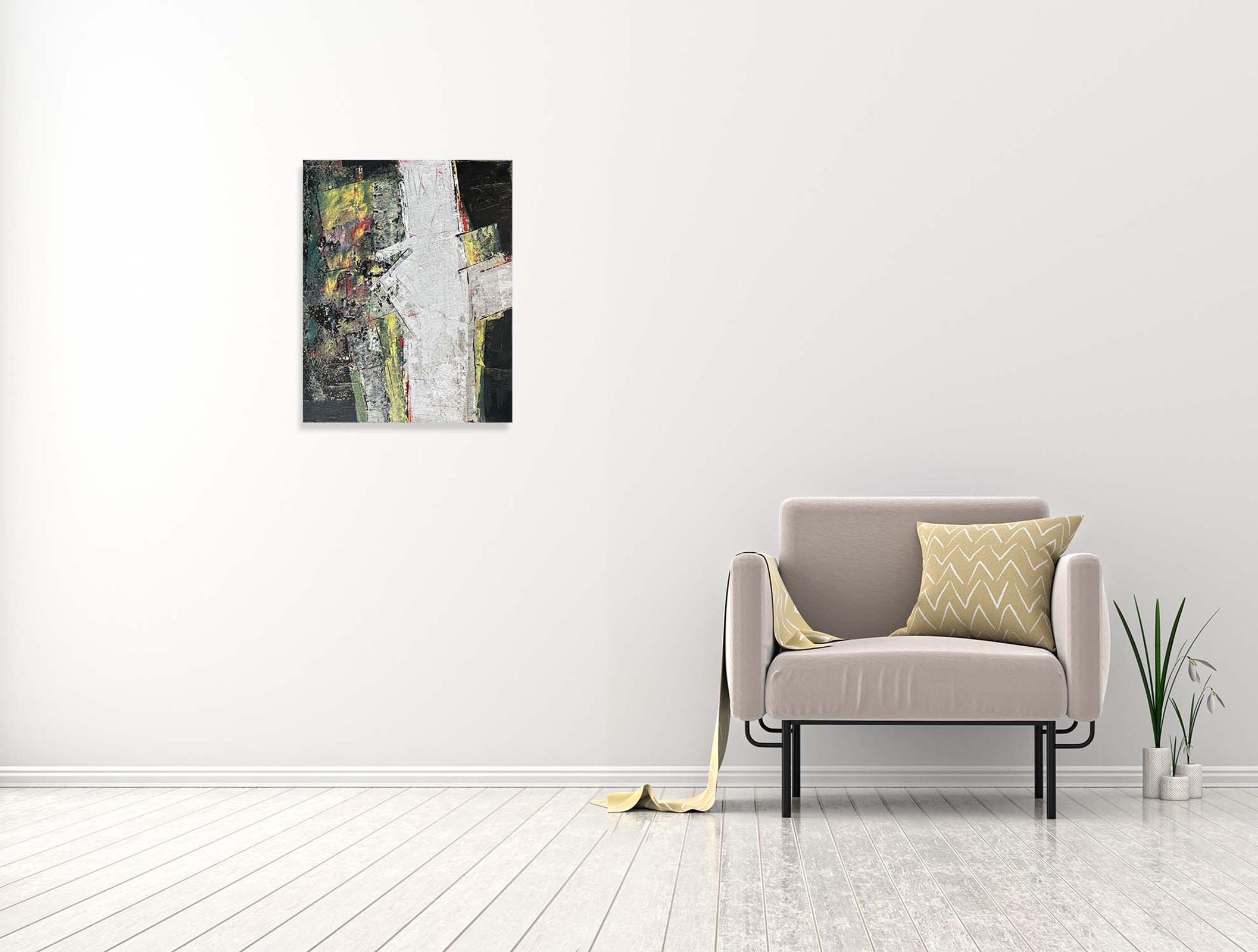 Commotion 1 - Oya Bolgun - Abstract Painting - Mixed Media For Sale 1